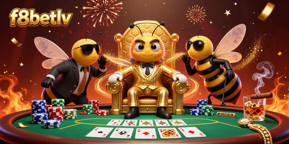 Engage in exciting poker action with f8betlv featuring a bumblebee mob boss in a vibrant casino setting.