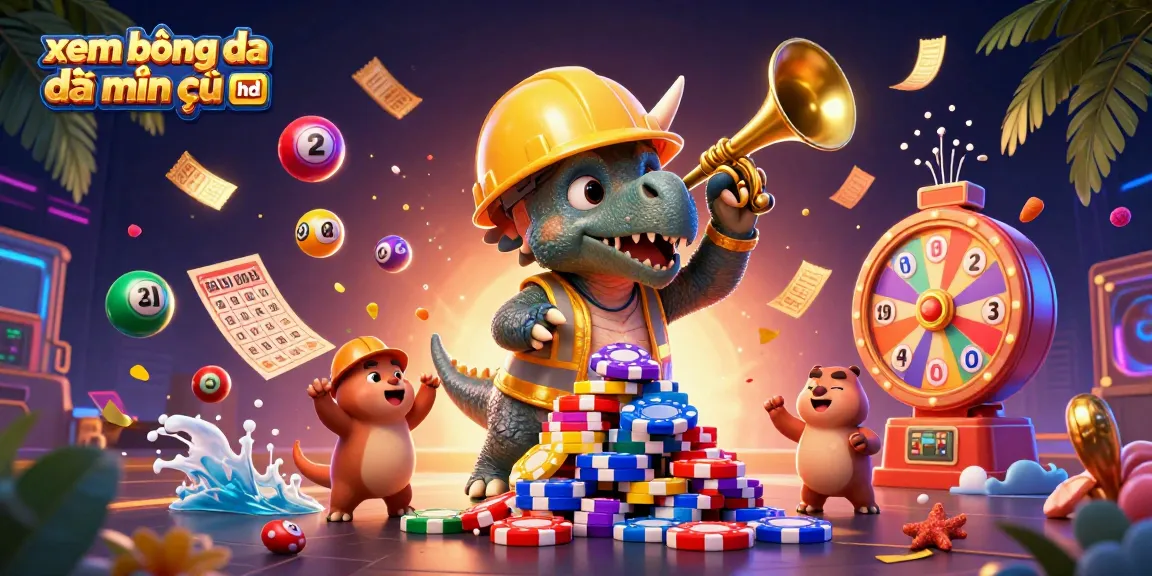 Experience xem bóng đá miễn phí hd with a dynamic 3D illustration showcasing exciting gambling elements and vibrant characters.