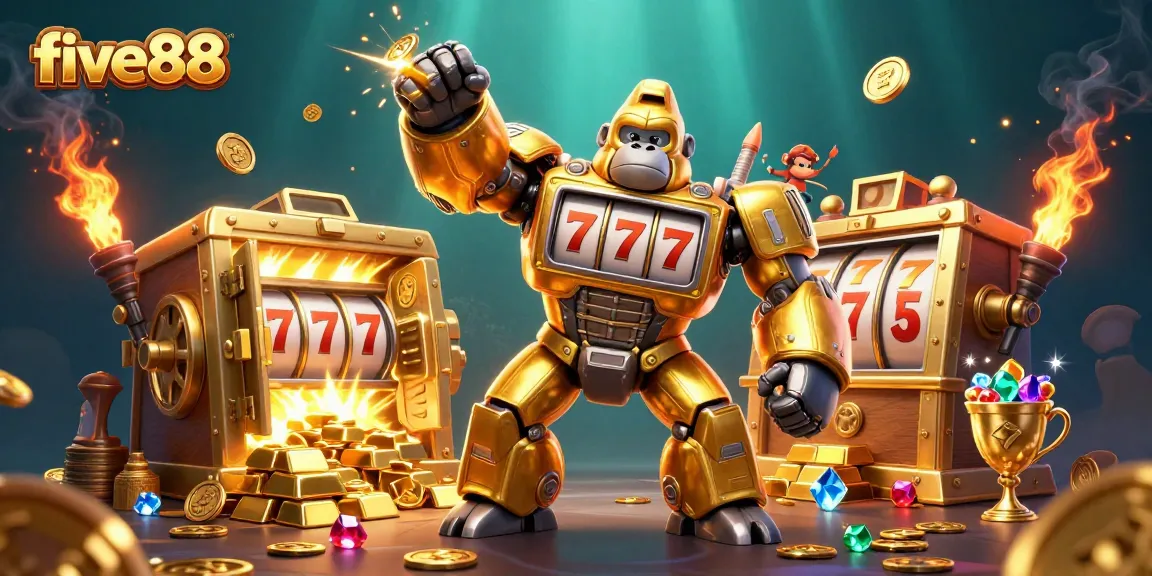 Experience thrilling gameplay with five88's vibrant 3D casino scene featuring jackpot elements.